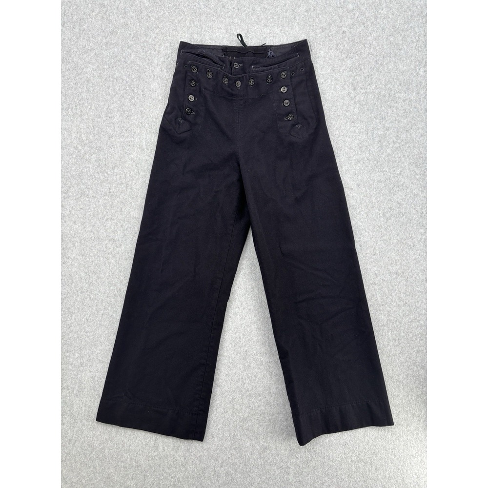Vintage US Navy Naval Clothing Factory Wool Sailor Pants‎ 25x27 Anchor Buttons